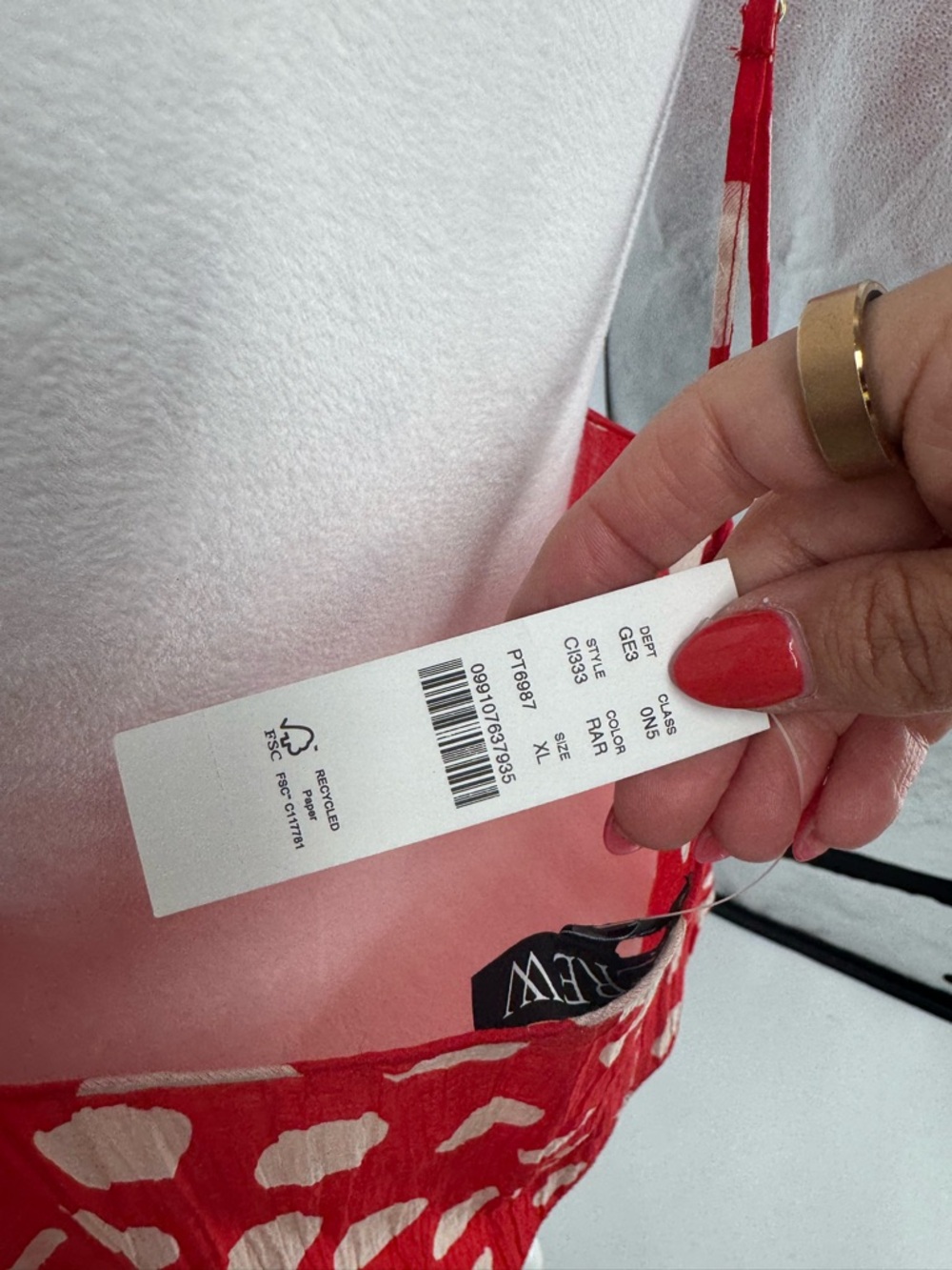NWT J. Crew Red & White Polka Dot Cami Tank Cinched Swing Crop Womens Size XL - Picture 11 of 13